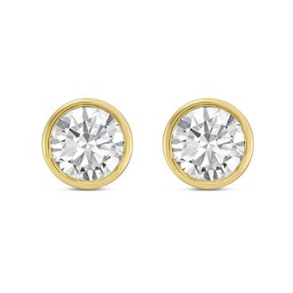 Diana M. Jewels 14KT YELLOW GOLD LAB GROWN ROUND STUDS IN A BEZEL SETTING WEIGHING 15.00 CTS TW