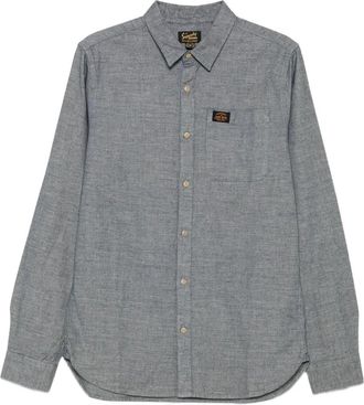 Superdry chest-pocket shirt - men - Organic Cotton - M - Blue