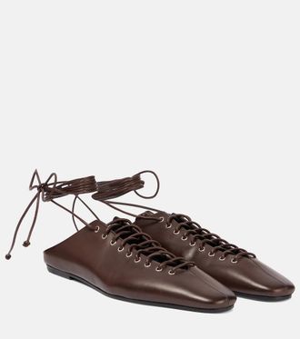 Dries Van Noten Leather lace-up flats