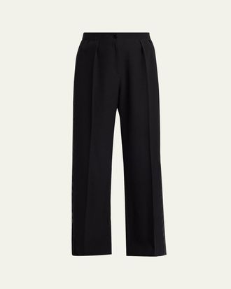 The Row Felicita Double Pleated Wide-Leg Tuxedo Pants