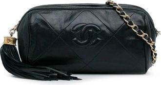 Chanel Hobo Bags - 1986-1988 CC Lambskin Tassel Shoulder Bag - Gr. unisize - in Blau - für Damen