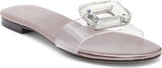 Cecelia New York Phillis Transparent Slide Sandal in Pewter at Nordstrom, Size 6.5