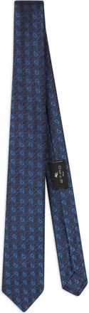 Etro paisley-embroidered silk tie - men - Silk - One Size - Blue