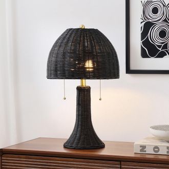Jonathan Y Designs Joanie Bohemian Rustic Iron LED Table Lamp