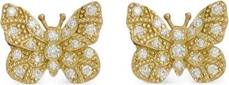 Tanya Farah Fine Jewelry 18K yellow gold Butterfly diamond and enamel Butterfly earrings