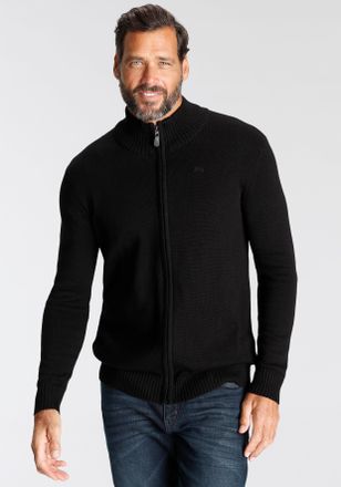 Man's World Strickjacke MANS WORLD neue Farben, Herren, Gr. 4XL (68/70), schwarz, Strick, Obermaterial: 50% Baumwolle, 50% Polyacryl, unifarben, Basic, regular fi