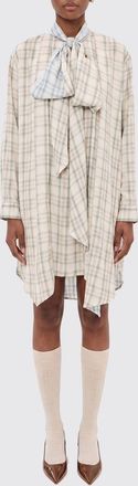 Acne Studios Abito chemisier asimmetrico in viscosa check