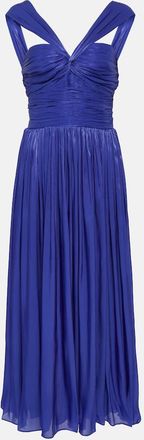 Costarellos Cavana lurex gerogette midi dress