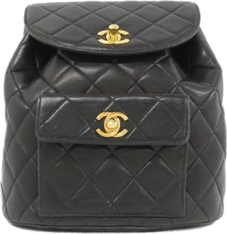 Chanel Black Leather Backpack (Pre-Owned)