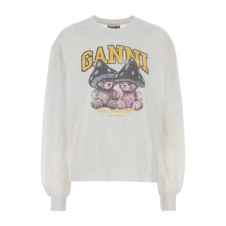 Ganni Long Sleeve Tops - Tops - Mujer - Blanco - M