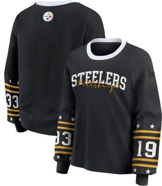 WEAR by Erin Andrews Womens WEAR by Erin Andrews Black Pittsburgh Steelers Plus Size Sport Long-Sleeve T-Shirt at Nordstrom, Size 3X