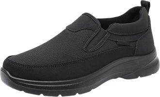 Generic Mens Orthopedic Breathable Slip-On Sneakers,Arch Support with Foam Insoles for All-Day Comfort (Black,7.5)