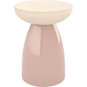 Rendez-Vous D&eacute;co Mesa Auxiliar Redonda De Metal Rosa - Colette