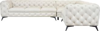 HOME AFFAIRE Chesterfield-Sofa »Ecksofa GLYNIS L-Form mit Wellenunterfederung, Masse B/T/H 323/264/75cm« aufwändige Knopfheftung, moderne Chesterfield Optik, Fussf