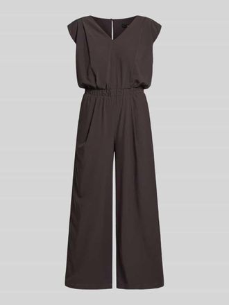 someday Relaxed Fit Jumpsuit mit V-Ausschnitt Modell Charlou in Schoko, Gr&ouml;&szlig;e 34