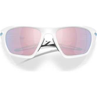 Oakley Lateralis 60mm Prizm Polarized Rectangular Sunglasses in White at Nordstrom