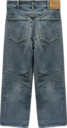 Celine Womens Wide-Leg Jeans Dark Blue Denim Cotton