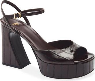 Fendi Arco Platform Sandal in Brown at Nordstrom, Size 38.5