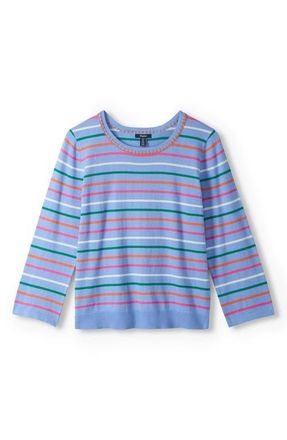 Hatley Stripe Embroidered Cotton T-Shirt Shirt in Purple at Nordstrom, Size Medium