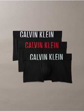 Calvin Klein Mens Intense Power 3-Pack Low Rise Trunk - Black - XL