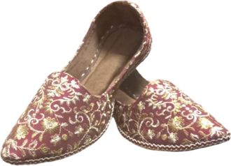 Generic Handmade Mens Jutti Mojari Indian Khussa UK_ 7-11 (Mahroon, UK Footwear Size System, Adult, Men, Numeric, Medium, 7)