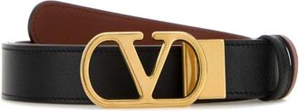 Valentino Garavani VLogo Signature Reversible Riem - Heren - Riemen - Zwart - 95 CM - Leer - Accessoires