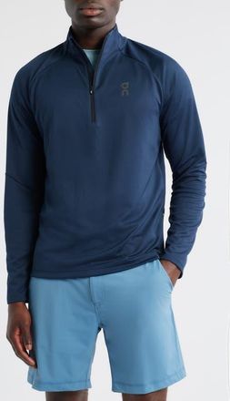 On Climate Knit Quarter Zip Running Top in Navy at Nordstrom, Size Xx-Large