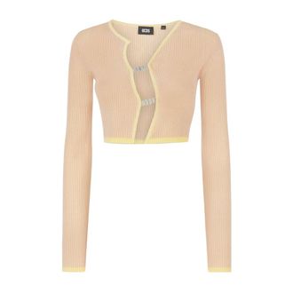 GCDS Gcds, Dames, Truien, Roze, Maat: XS Leer