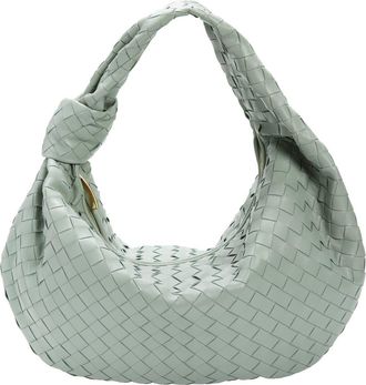 Bottega Veneta Jodie Leather Hobo Bag in 3403 New Sauge-Gold at Nordstrom