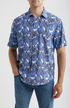 Tommy Bahama Coastal Ease Pi&ntilde;a Party IslandZone Short Sleeve Button-Up Shirt in Sandstone at Nordstrom, Size Xxx-Large