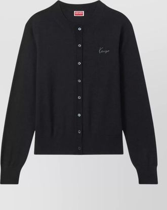 Kenzo embroidered crewneck cardigan