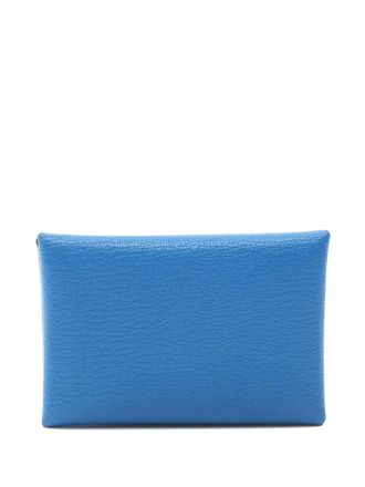 Hermès 2023 Chevre Calvi Duo Compact card holder - women - Goat Skin - One Size - Blue