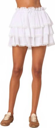Astr Womens Genever Tiered Ruffle Mini Skirt In White