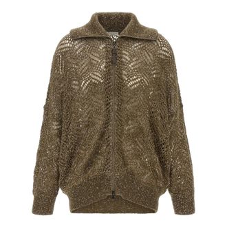 Brunello Cucinelli Dames, Truien, Bruin, Maat: XS Wol
