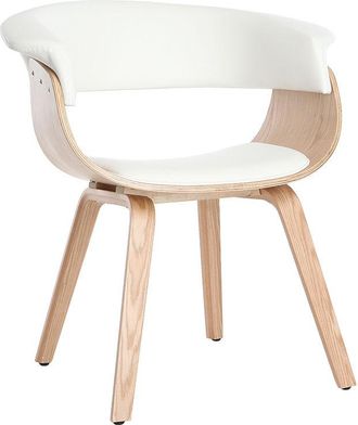 Miliboo Silla N&oacute;rdica Blanco Y Madera Clara Oktav