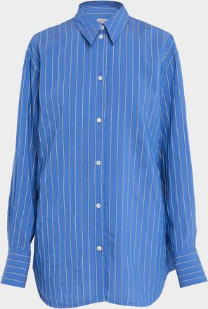 Toteme Summer Striped Cotton Button-Down Shirt