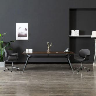 vidaXL Silla De Comedor Giratoria De Tela Gris Vidaxl