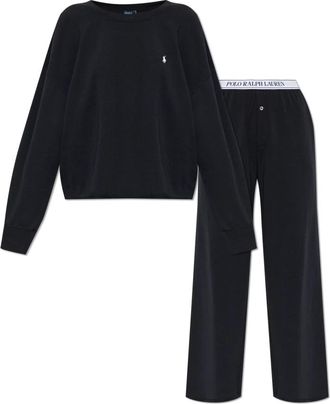 Polo Ralph Lauren Club Terry Knit Pyjamaset - Dames - Pyjama - Zwart - S - Katoen - Nachtkleding