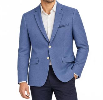 GANT Mens Textured Blazer In Blue