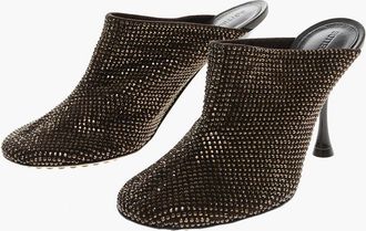 Bottega Veneta Round-Toe Mules COURTNEY with All-Over Rhinestones, 9cm Heel Bottega Veneta