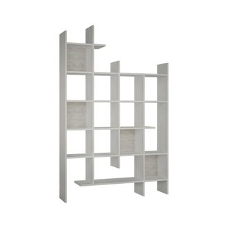 Dmora Dmora - Estante Para Libros Chertan, Estante De Oficina, Porta Libros M&oacute;vil, Biblioteca, 122x26h188 Cm, Blanco, Con Embalaje Reforzado