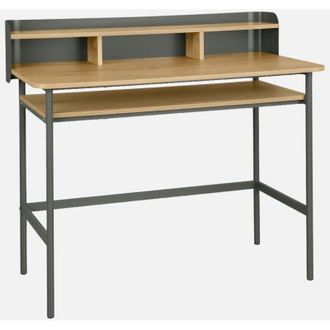 Sweeek Scrivania in metallo e legno con 3 vani