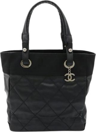 Chanel Pre-owned Tote Bags, female, Black, Size: ONE SIZE Pre-owned Vintage Canvas Tote