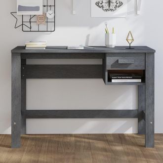 Berkfield Home Desk HAMAR Dark Grey 110x40x75 cm Solid Wood Pine | Size: 110 x 40 x 75 cm