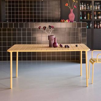 Sweeek 6-8 Seater Rectangular Steel Garden Table in Yellow