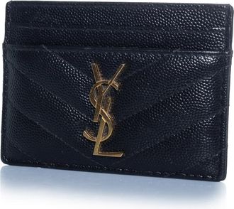Saint Laurent Saint Laurent, zwarte leren kaarthouder met logo