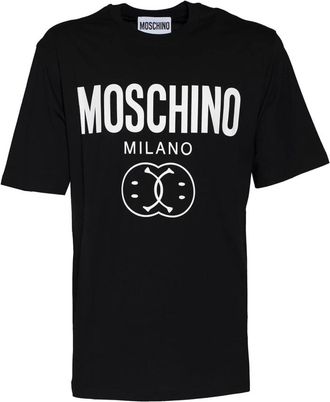 Moschino Two Smile T-Shirt Zwart Wit - Heren - T-shirts - Zwart - S - Katoen - Tops