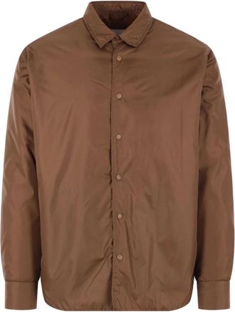 Aspesi Nylon Overshirt met Vulling - Heren - Zomerjassen - Bruin - L - Nylon - Jassen