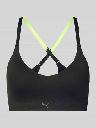 Puma Triangel-BH mit Logo und gekreuzten Tr&auml;gern in Black, Gr&ouml;&szlig;e XL