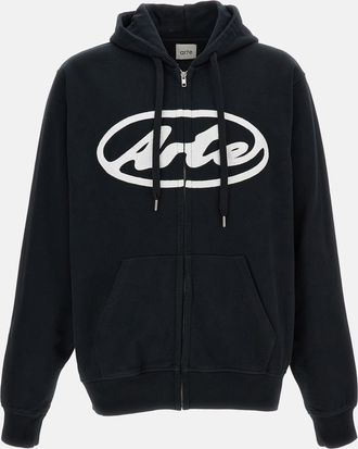 Arte Felpa Zip Con Cappuccio Logo